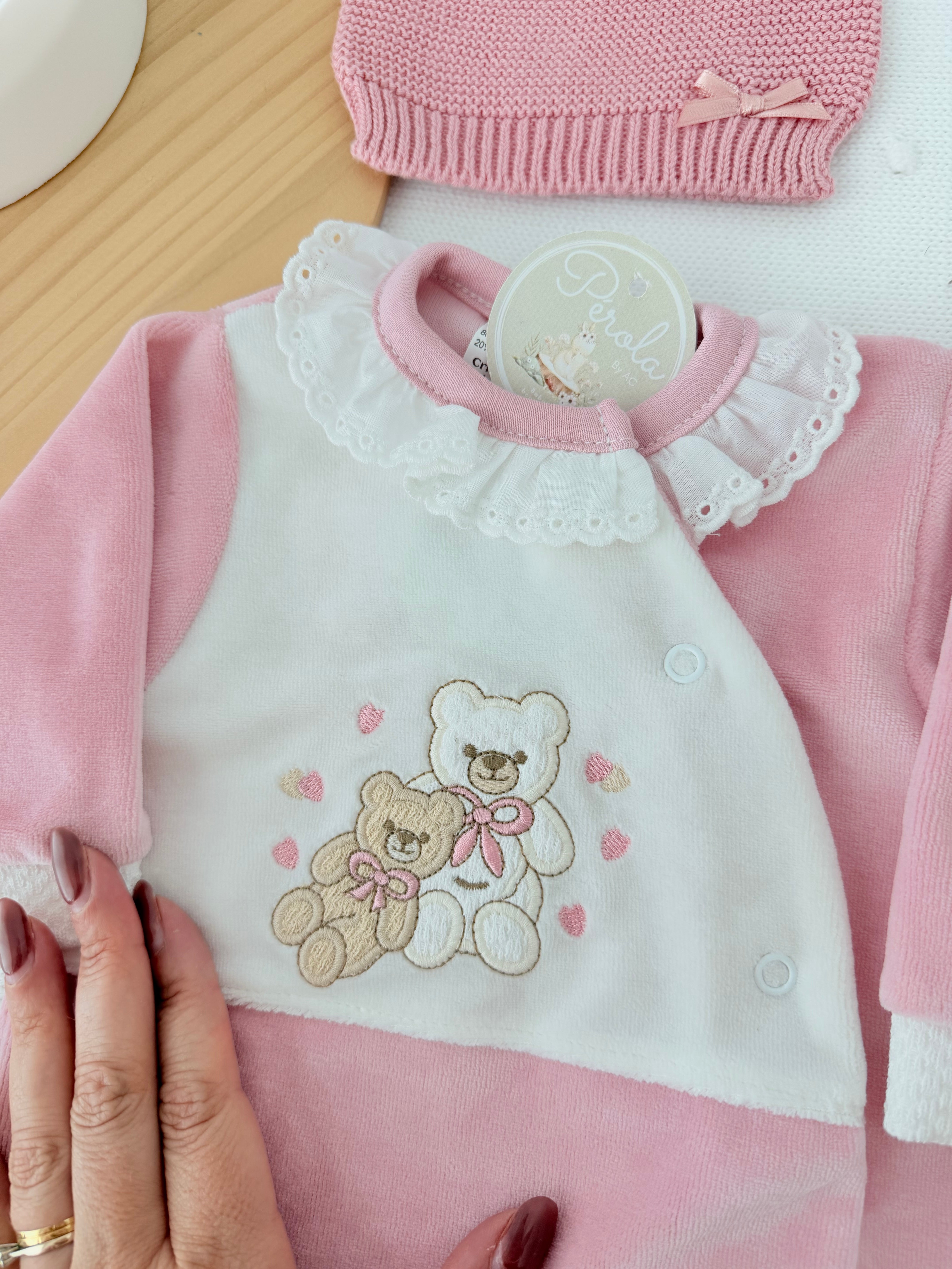 Babygrow corações em veludo