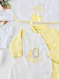 Conjunto primeira roupinha em Amarelo unissexo- 6 peças