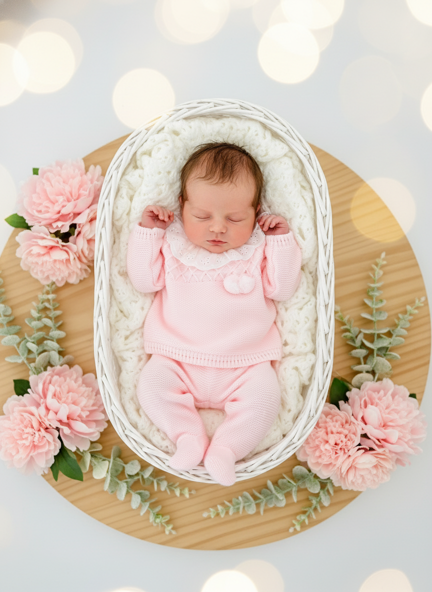 Conjunto malha Azul ou Rosa Outono/Inverno