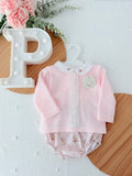 Conjunto rosa: camisola e tapa fraldas 1/3M