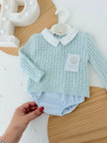 Conjunto azul : camisola e tapa fraldas 1/3M