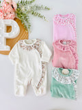Babygrow tema flores em VELUDO