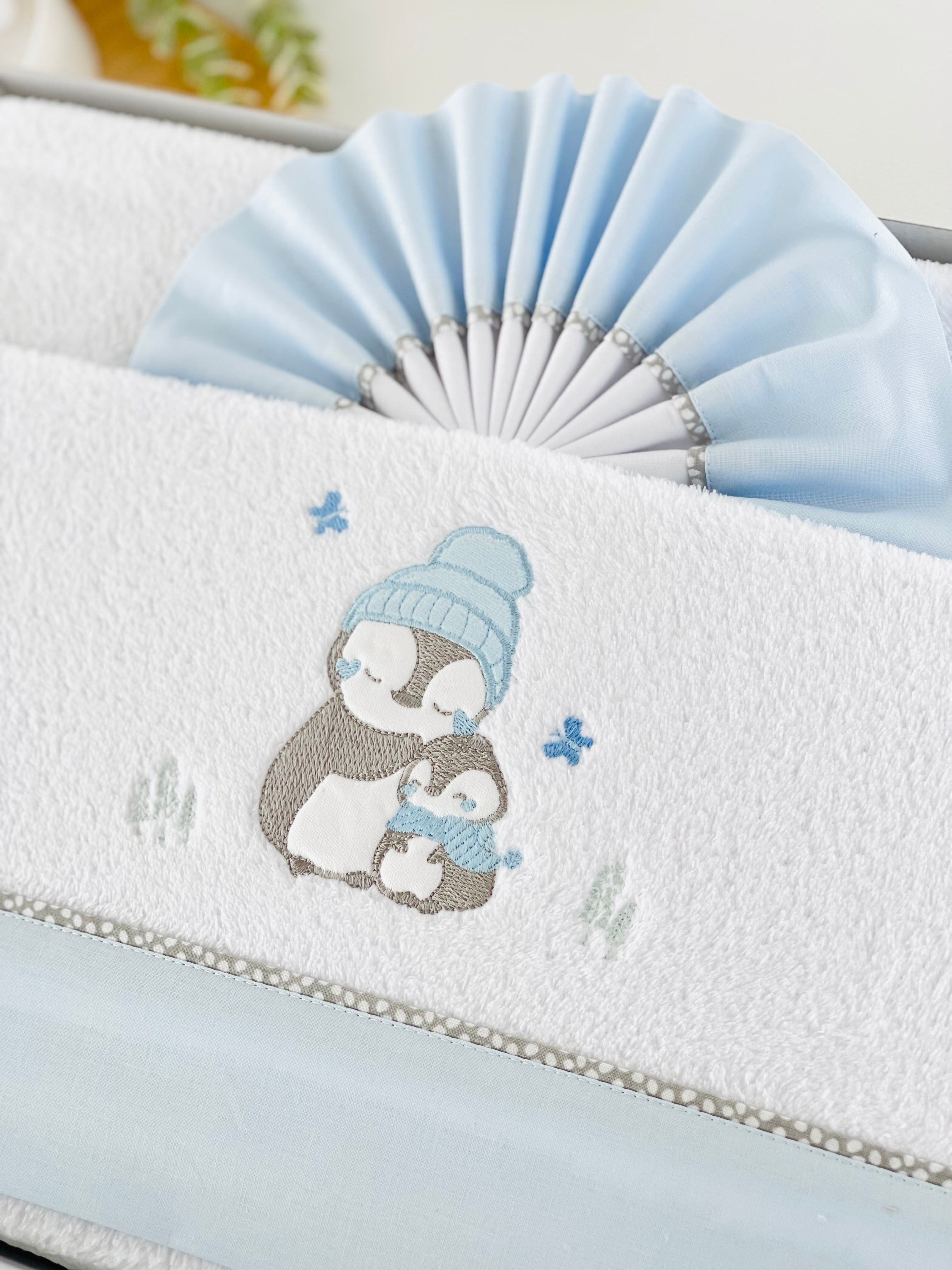 Lençóis coralina cama de grades pinguins