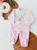 Conjunto veludo: Calças e camisola 1M e 2M