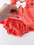 Conjunto Maria coral : vestido e tapa fraldas