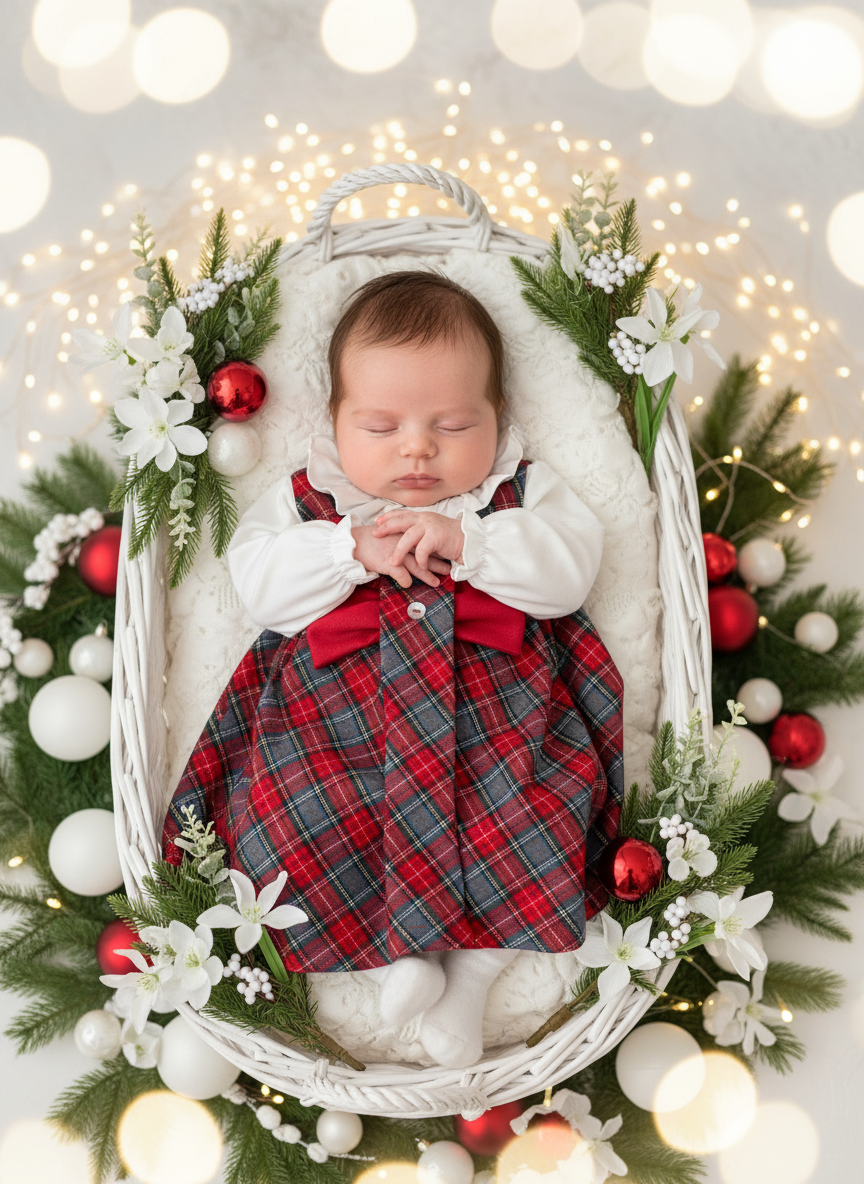 Conjunto laço: vestido xadrez  e camisa