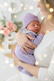 Babygrow lilás tema flores em VELUDO