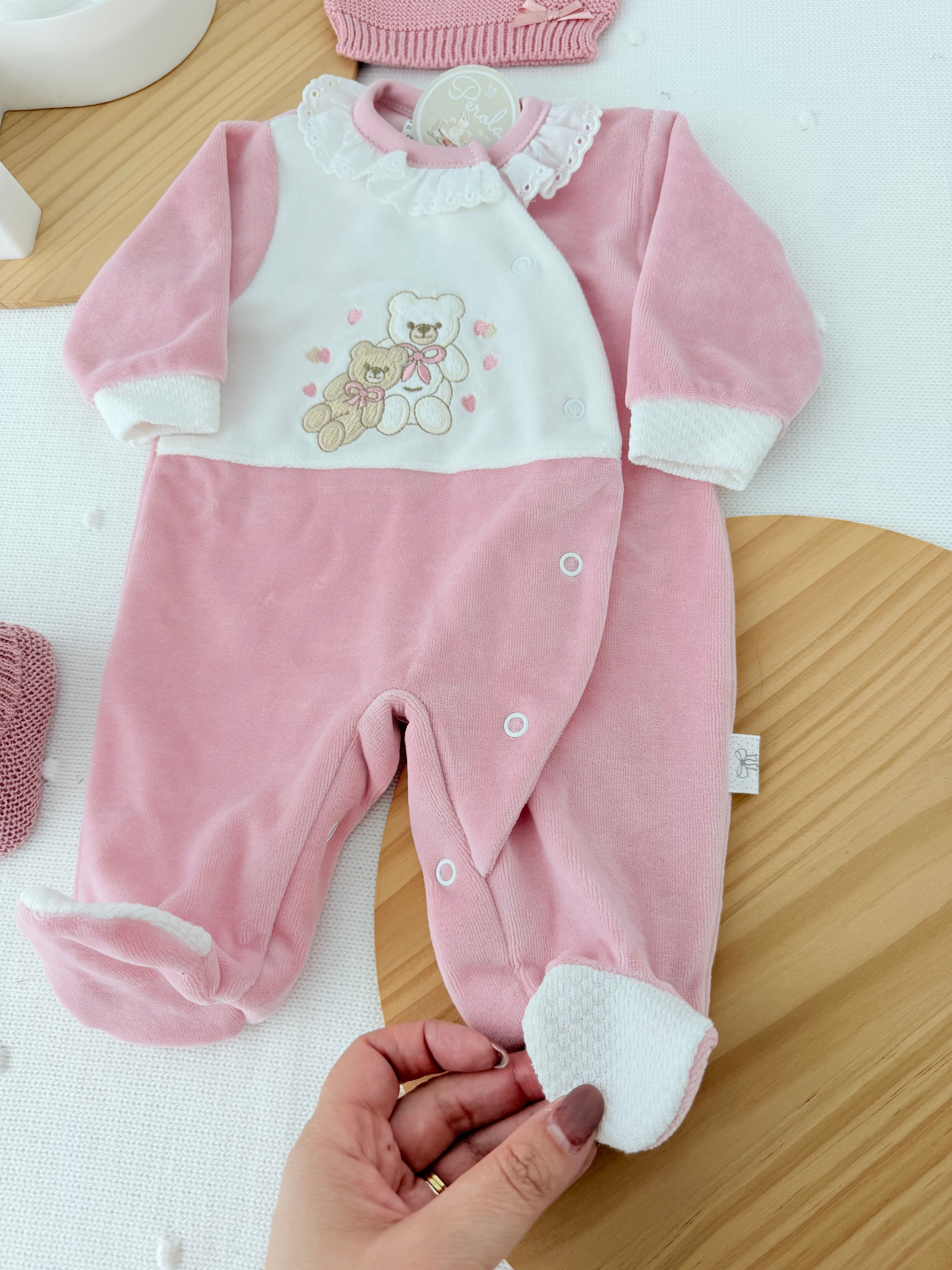 Babygrow corações em veludo