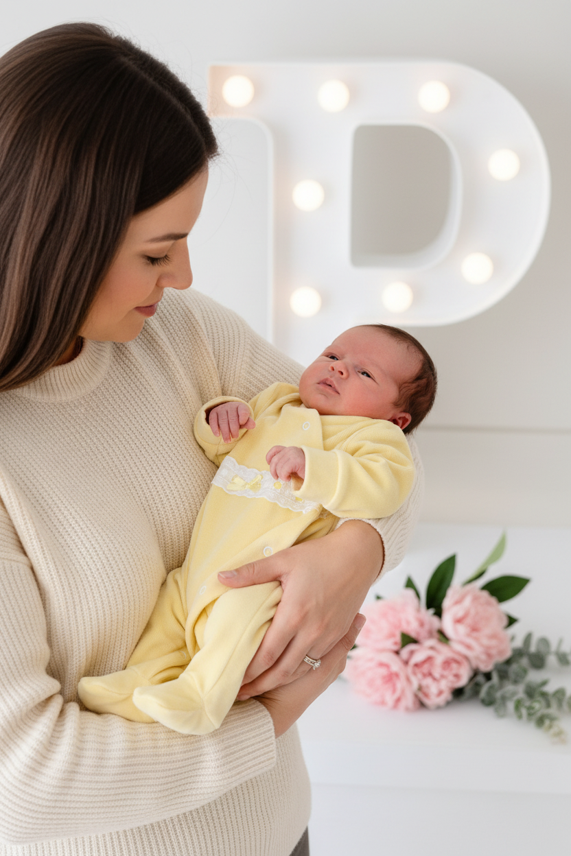 Babygrow veludo fita em renda