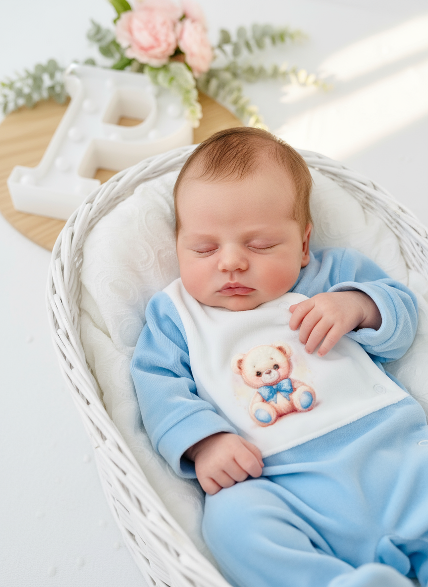 Babygrow tema ursinho em veludo