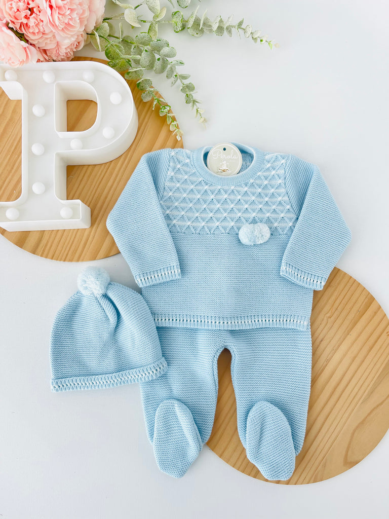 Conjunto malha Azul ou Rosa Outono/Inverno