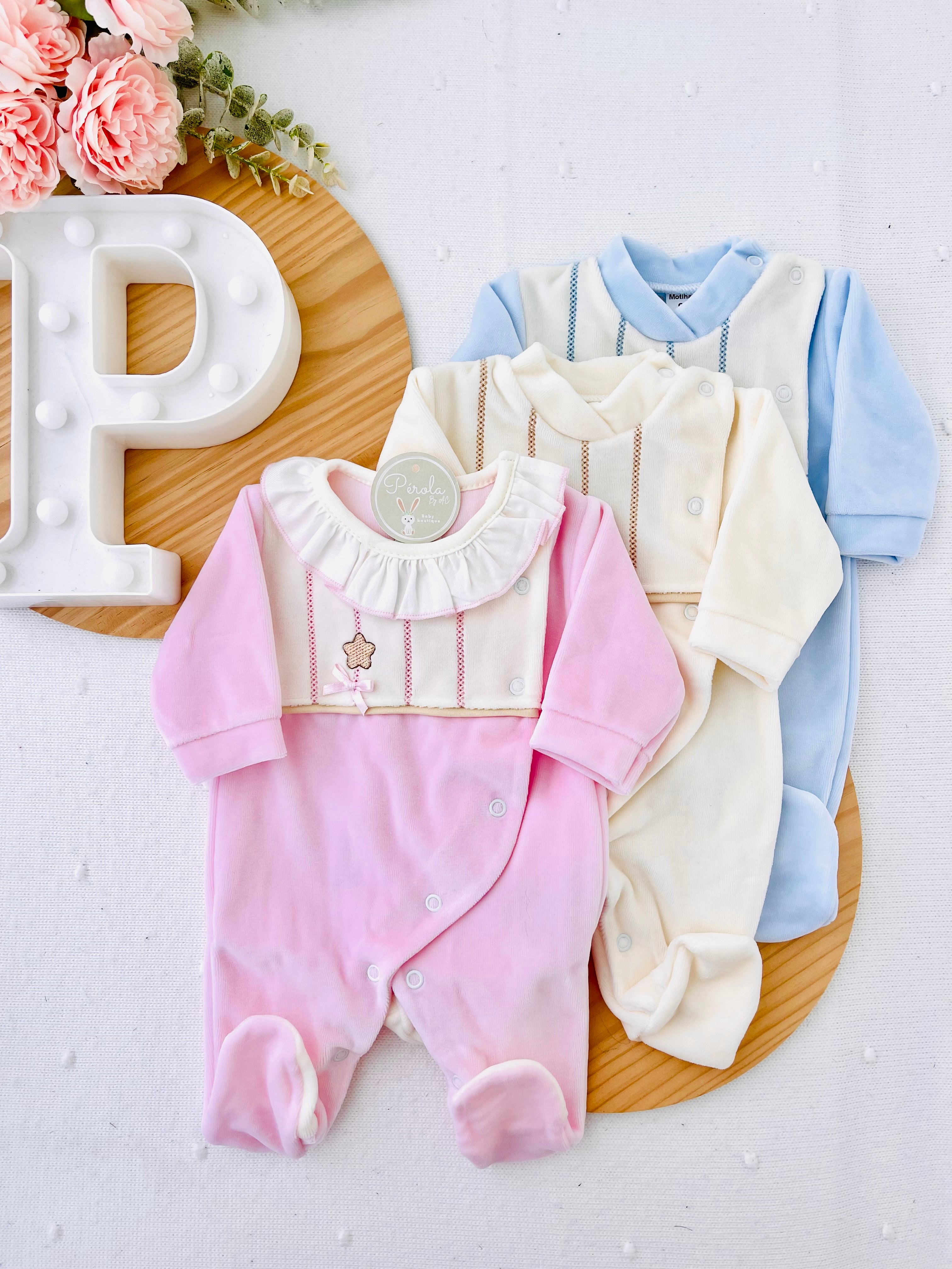 Babygrow Riscas em veludo
