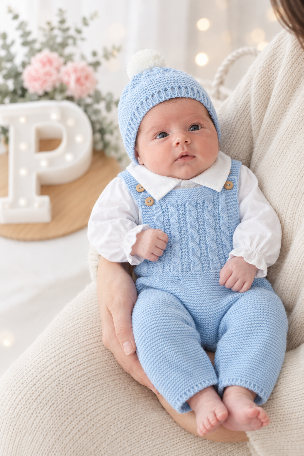 Saída maternidade menino azul   : 3 peças Outono/Inverno