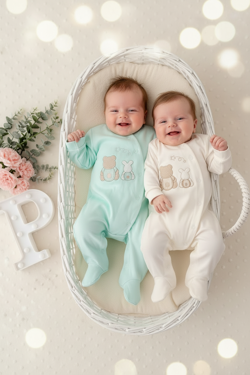 Babygrow algodão unissexo 3m 6m 9m e 12m