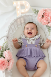 Fofo e blusa tema flores lilás 3-12M