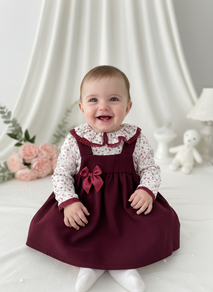 Conjunto Bordeaux Floral