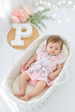 Conjunto Leonor: saia/tapa fraldas e blusa 6-36M