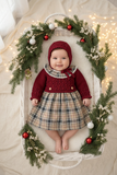 Vestido e touca de malha Bordeaux