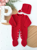 Babygrow e touca vermelho- saída de maternidade