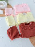 Conjunto doce ternura em tijolo : camisola , calças e touca
