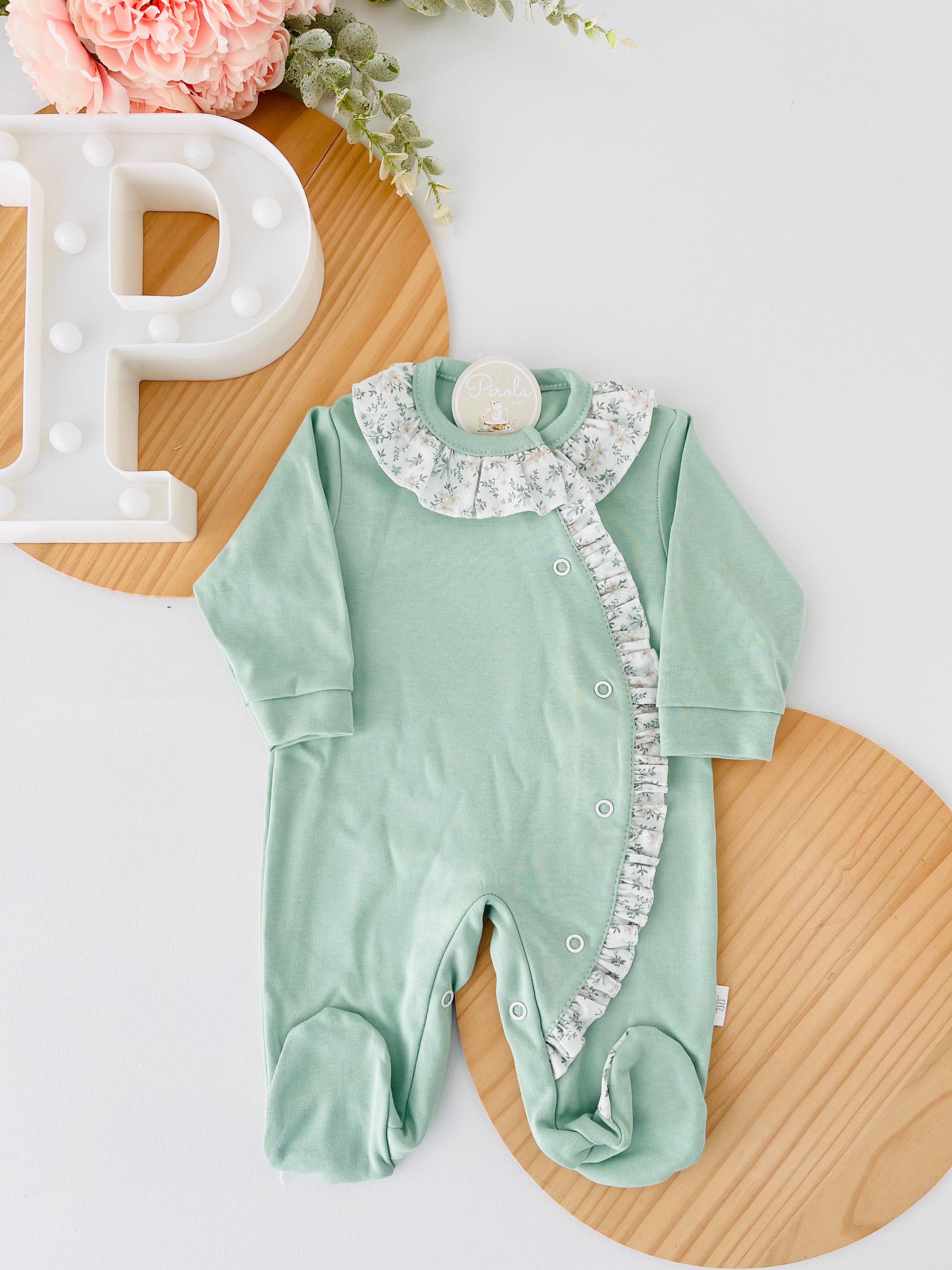 Babygrow tema flores em algodão