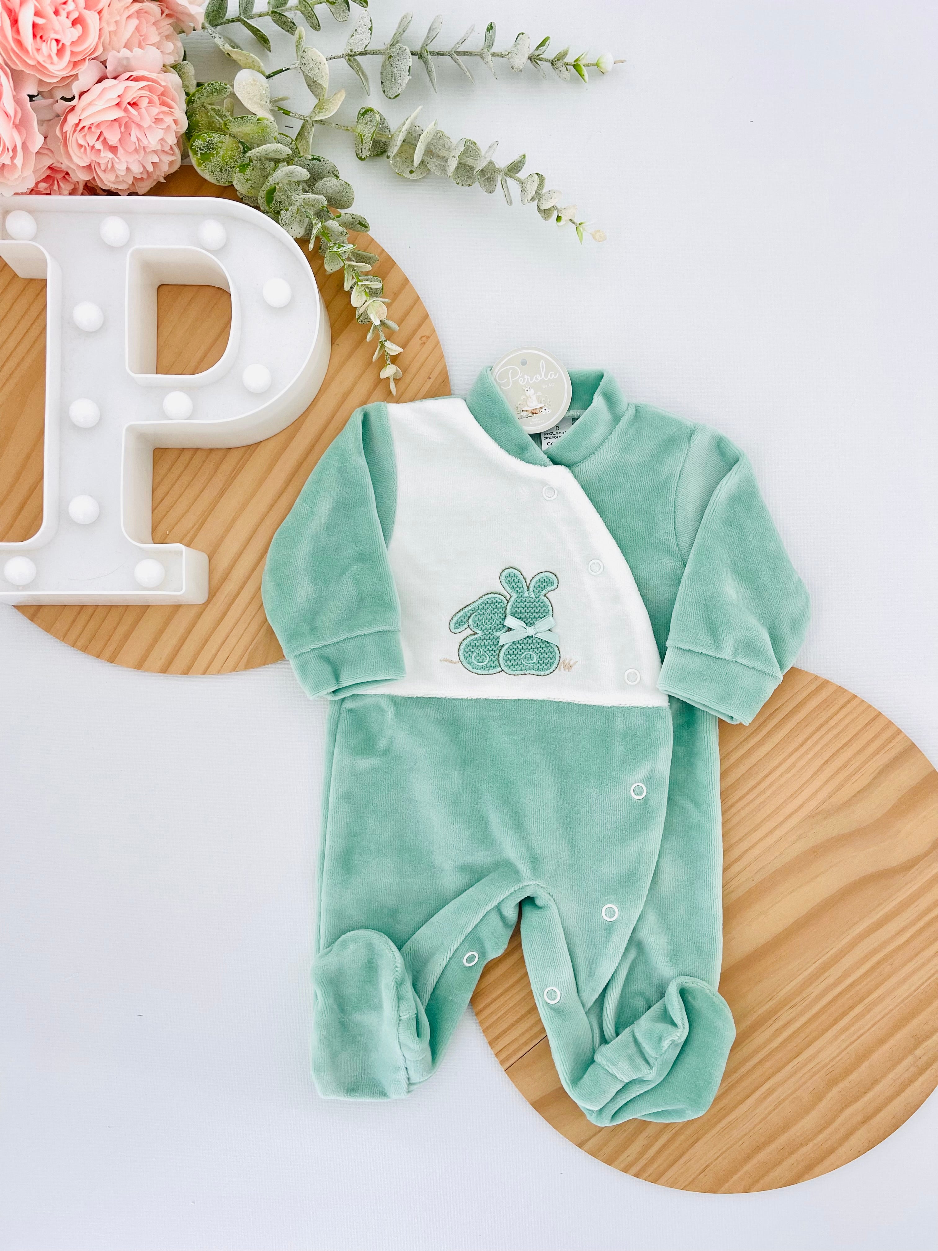 Babygrow tema coelhinhos em malha