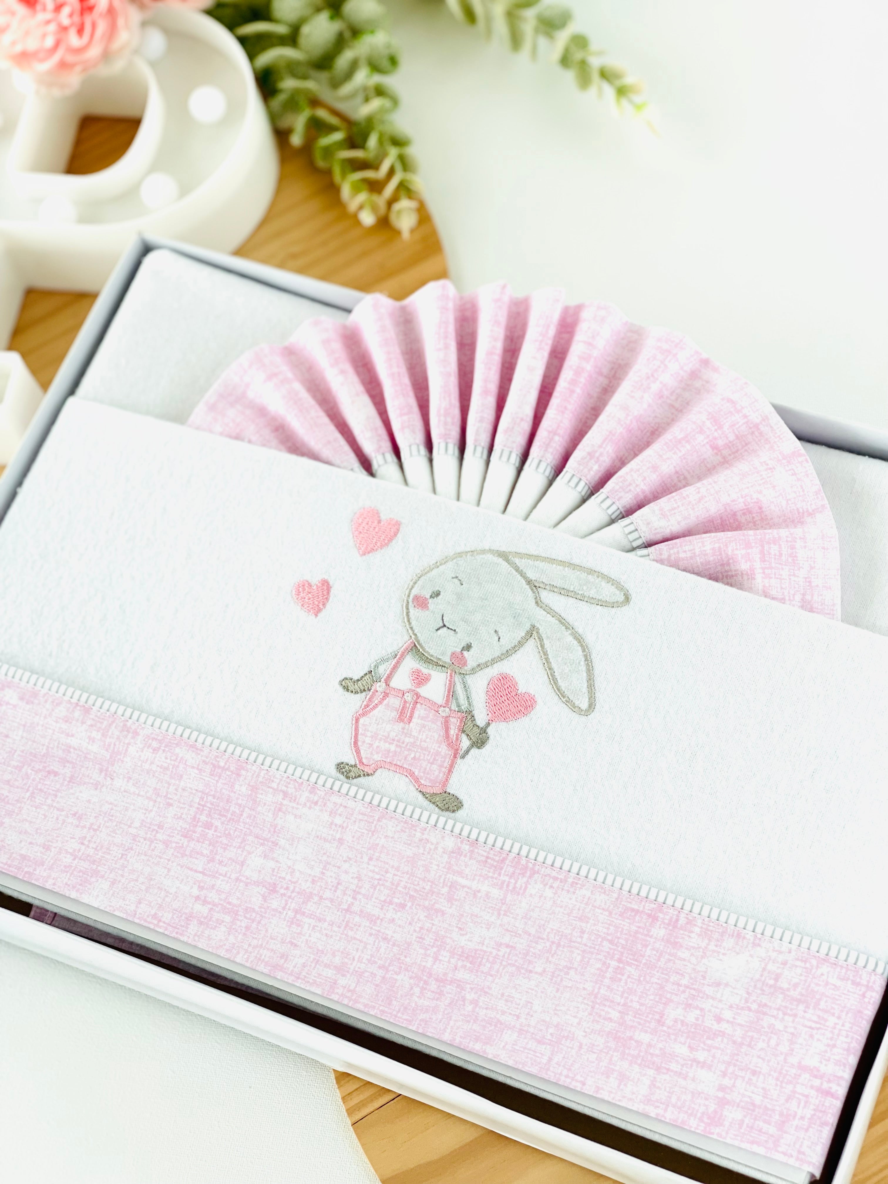 Lençóis flanela cama de grades- coelhinho