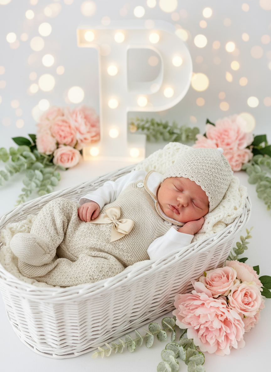 Saída de maternidade Amor de Mãe: jardineiras, camisola e gorro