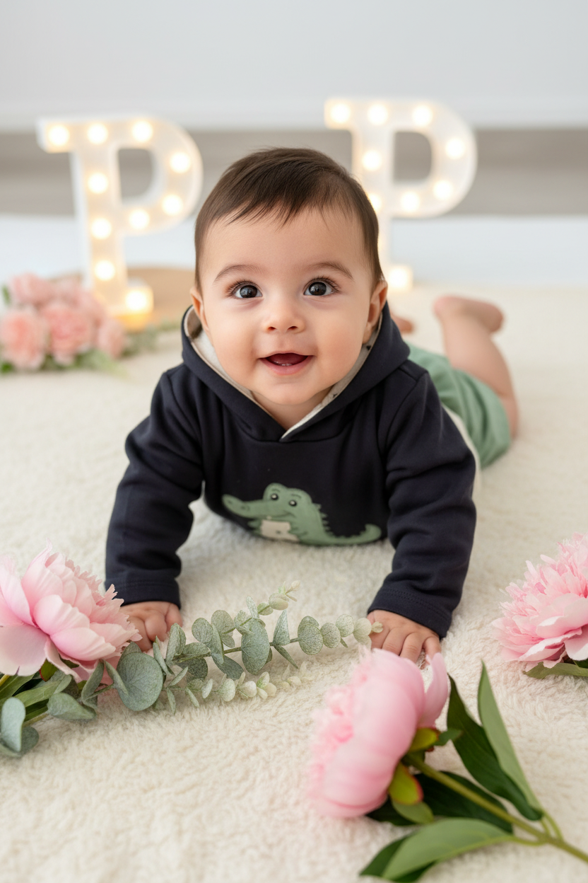 Conjunto dinossauro menino: camisola com capuz e calções