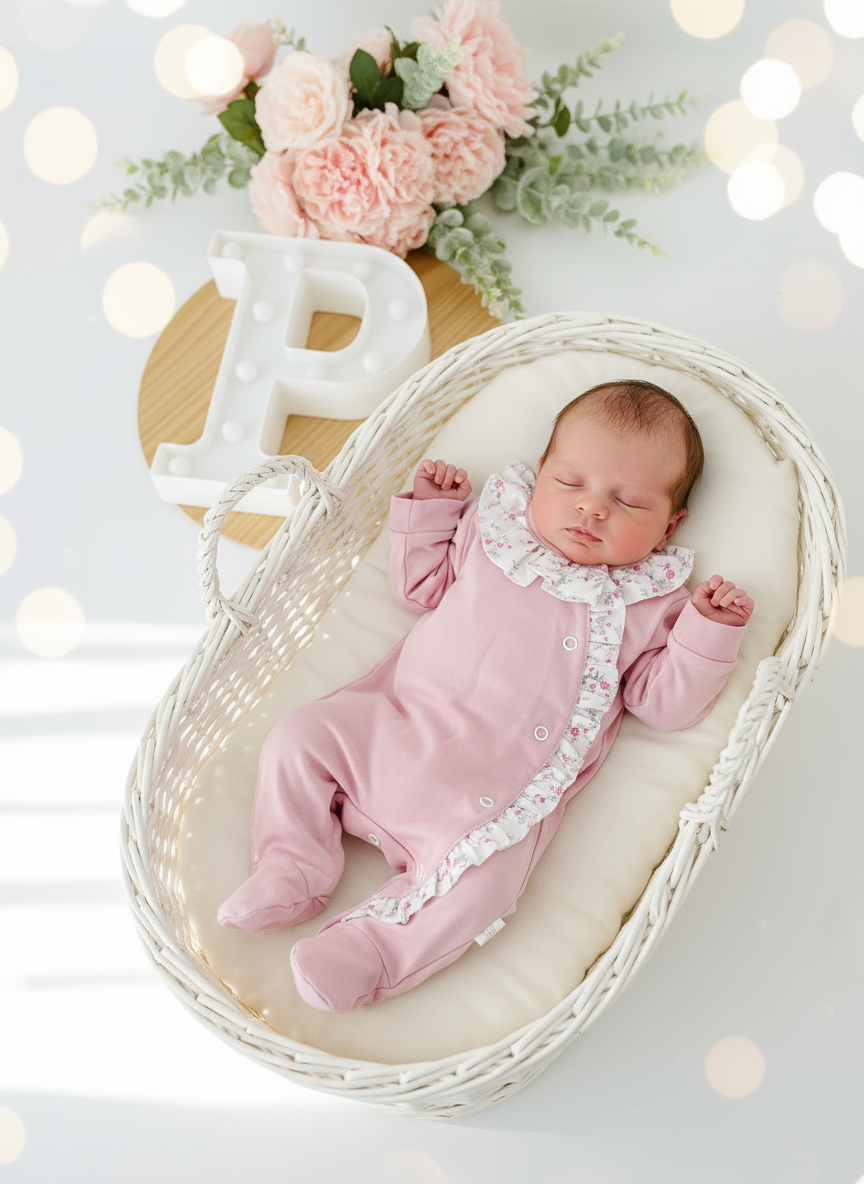 Babygrow tema flores em algodão