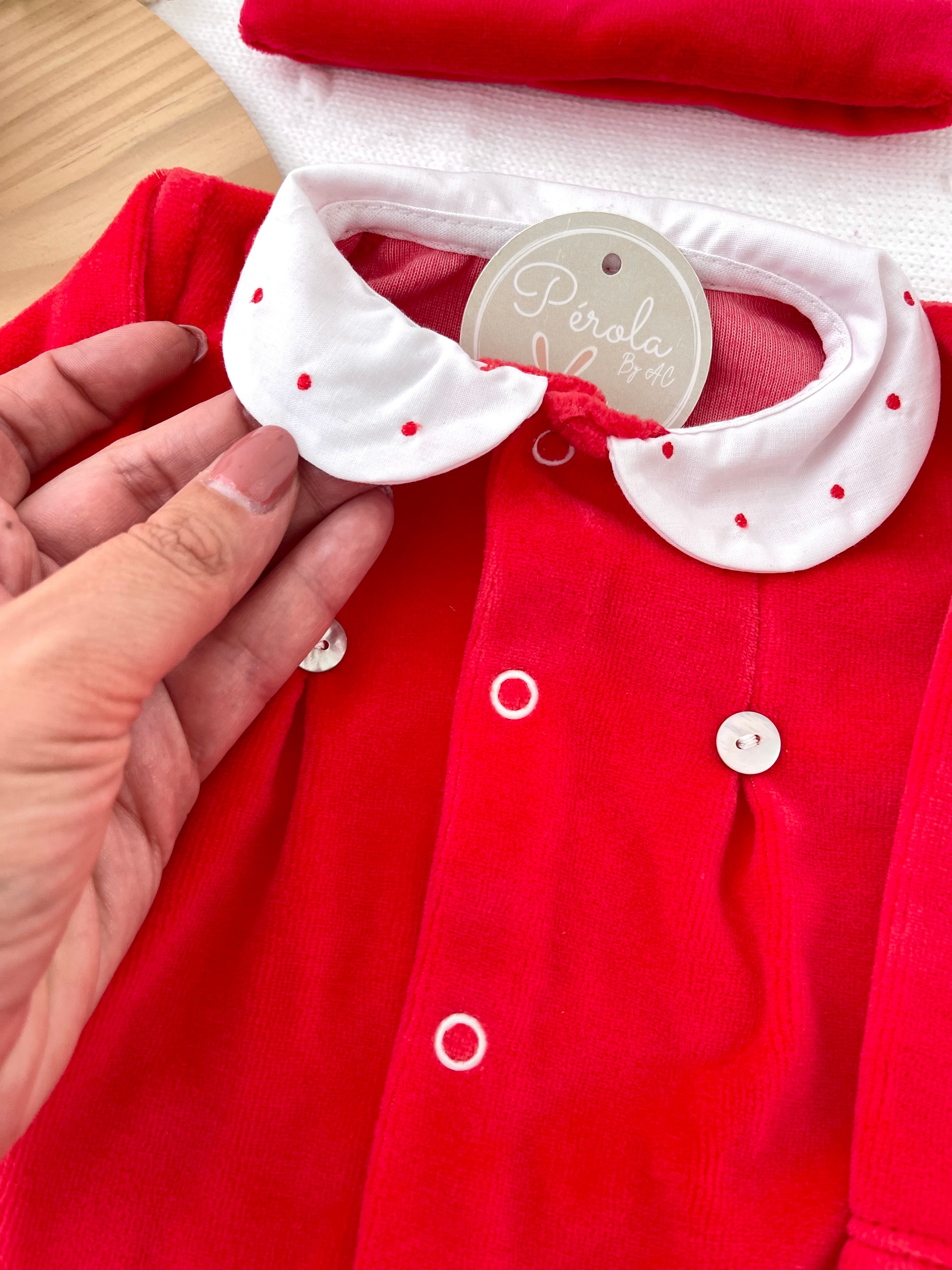 Babygrow veludo vermelho