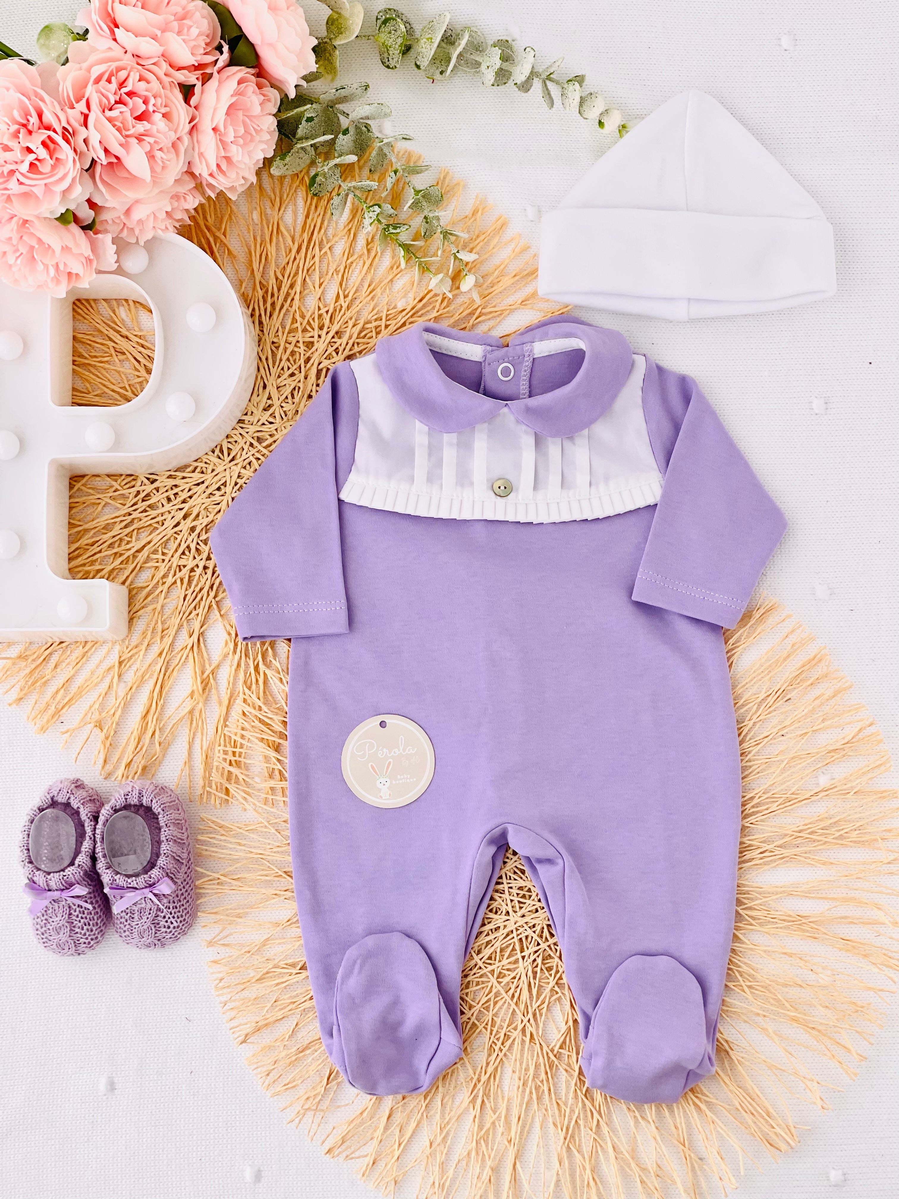 Babygrow algodão gola Peter Pan