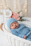 Conjunto malha 100% algodão: camisola, calças e gorro