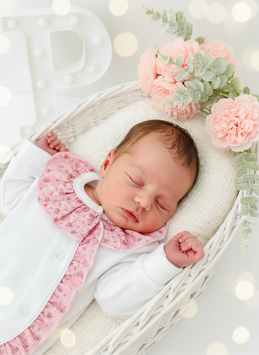 Babygrow em algodão - tema flores