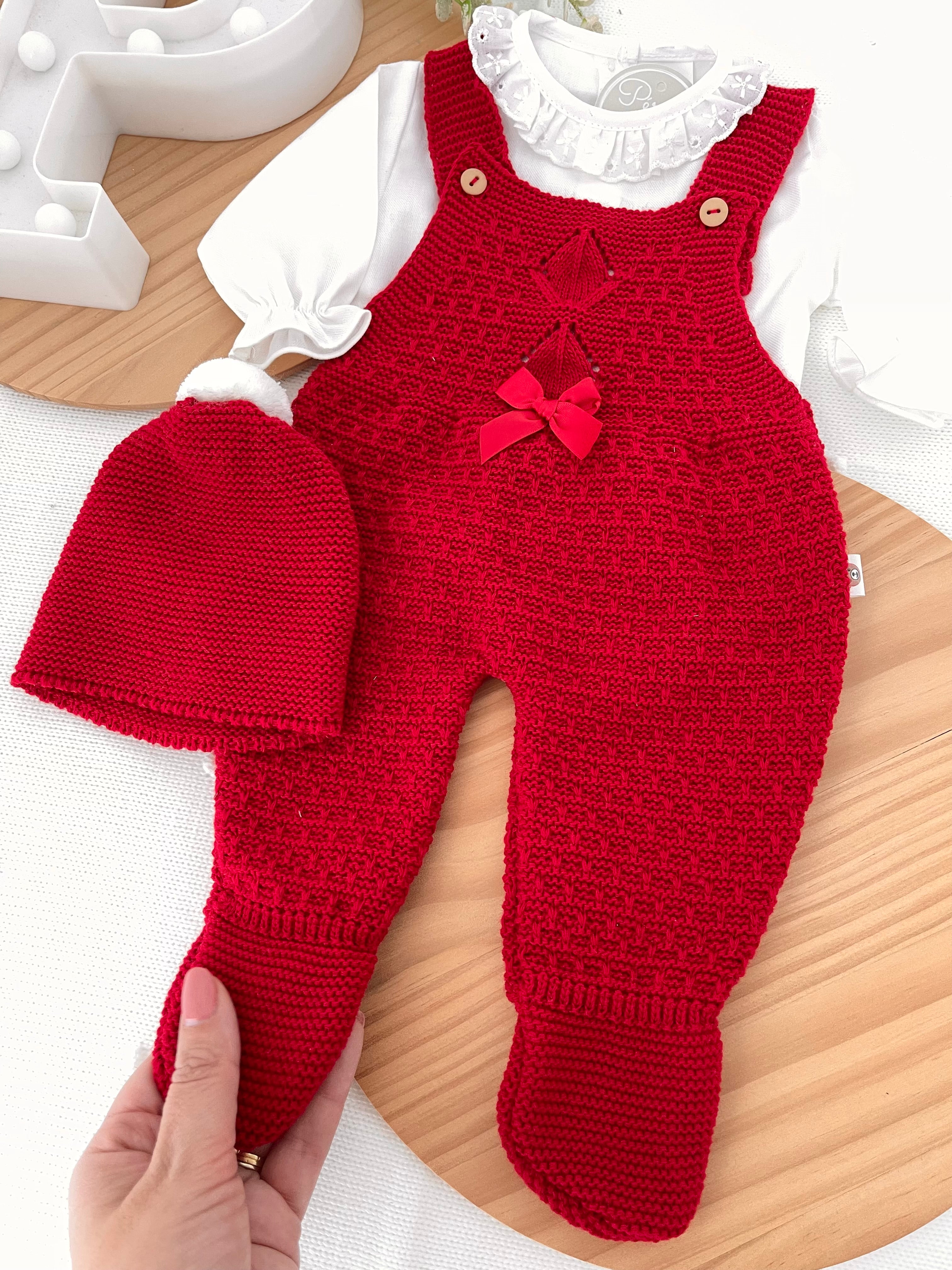 Saída maternidade em vermelho menina- Outono Inverno