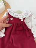 Conjunto Bordeaux em bombazine: vestido e blusa 3M 6M 12M