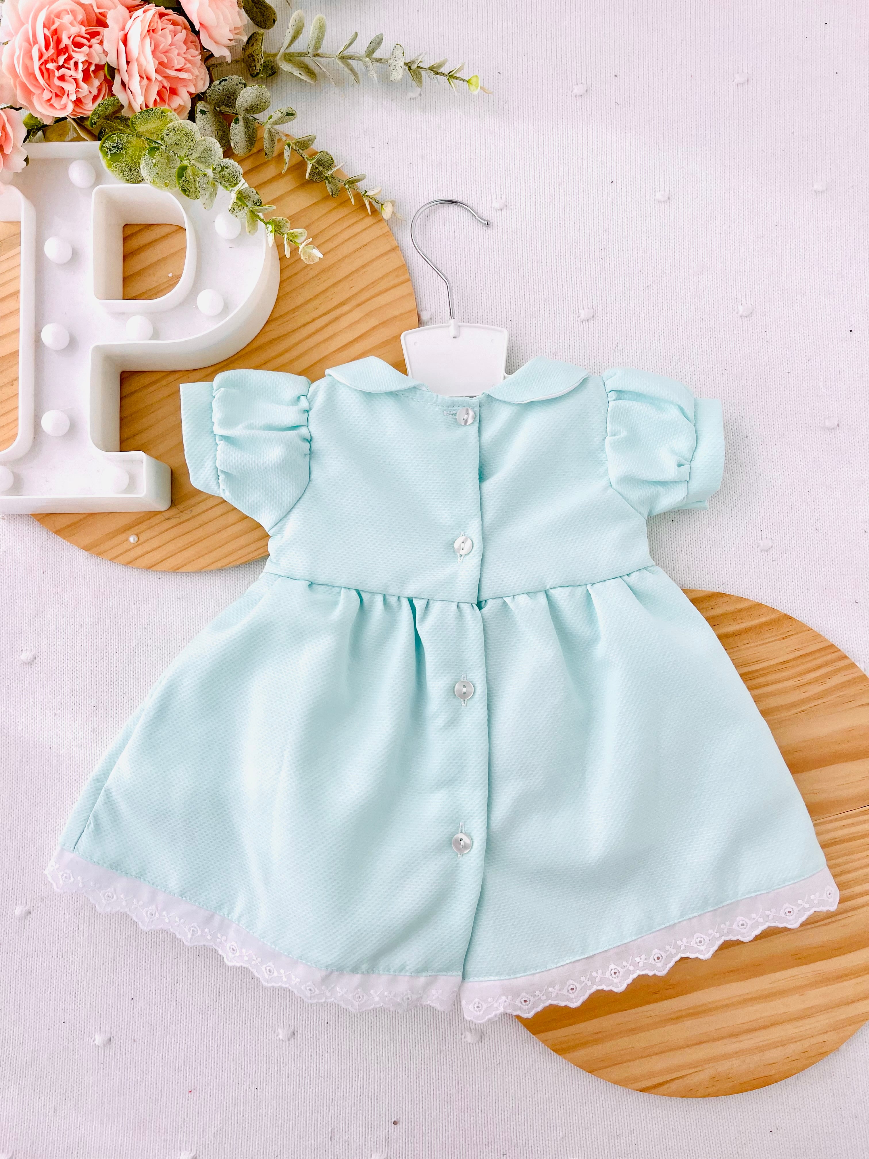 Vestido laços verde água