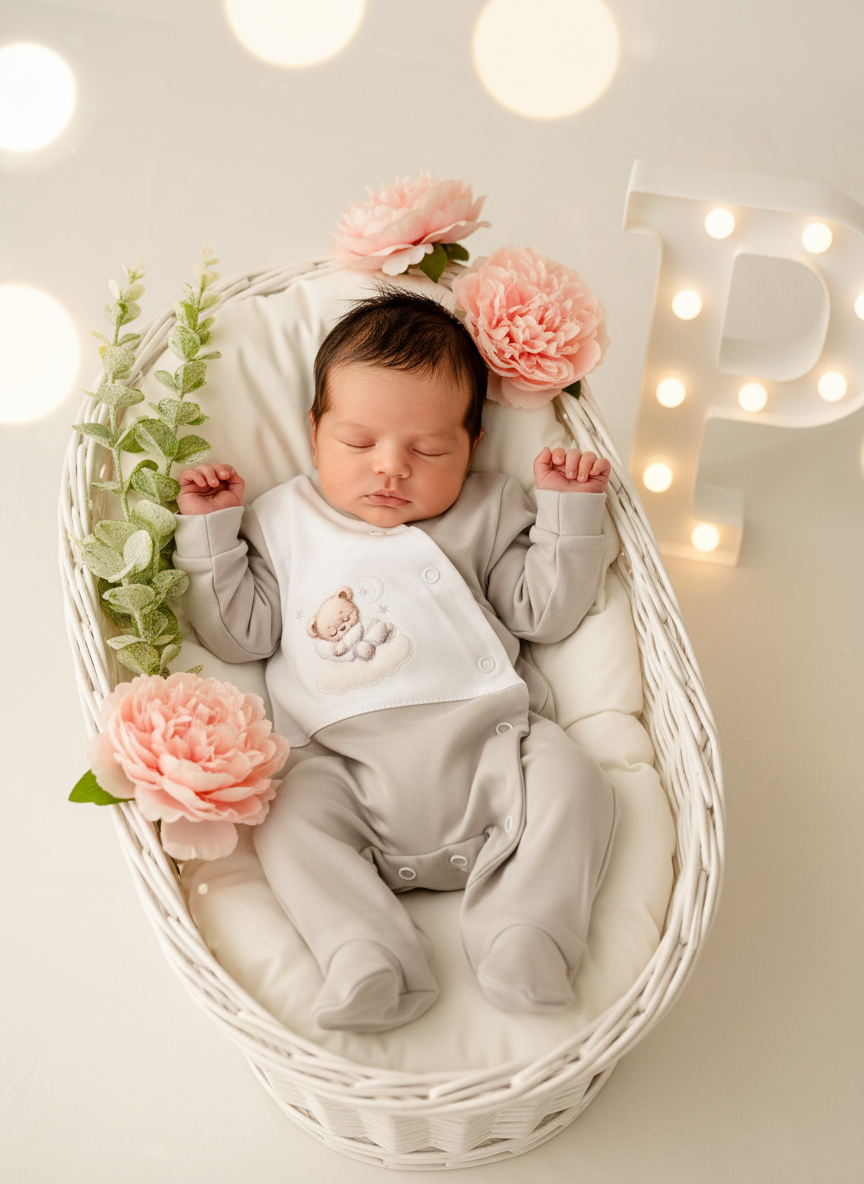 Babygrow tema Nas nuvens algodão