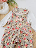 Conjunto : Jardineiras e camisola