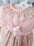 Vestido tema flores e laço 3-12M