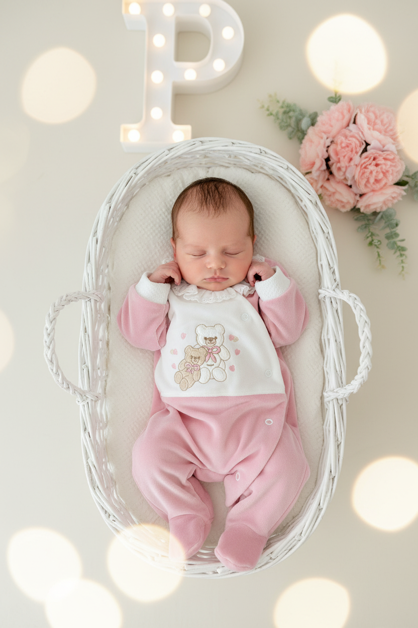 Babygrow corações em veludo