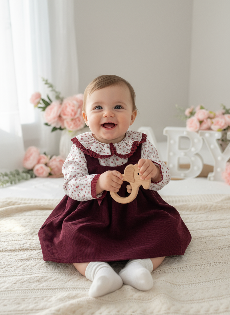 Conjunto Bordeaux Floral
