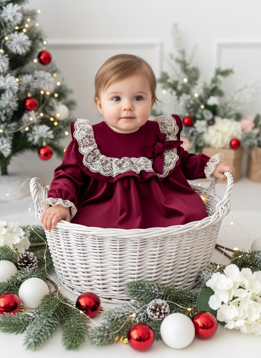 Vestido e tapa fraldas em veludo coleção premium