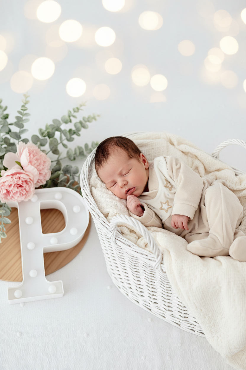 Babygrow Veludo Bebé com Estrelas Bordadas - Recém-Nascido