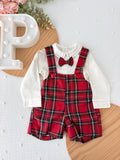 Conjunto xadrez vermelho  menino 6-12-18M