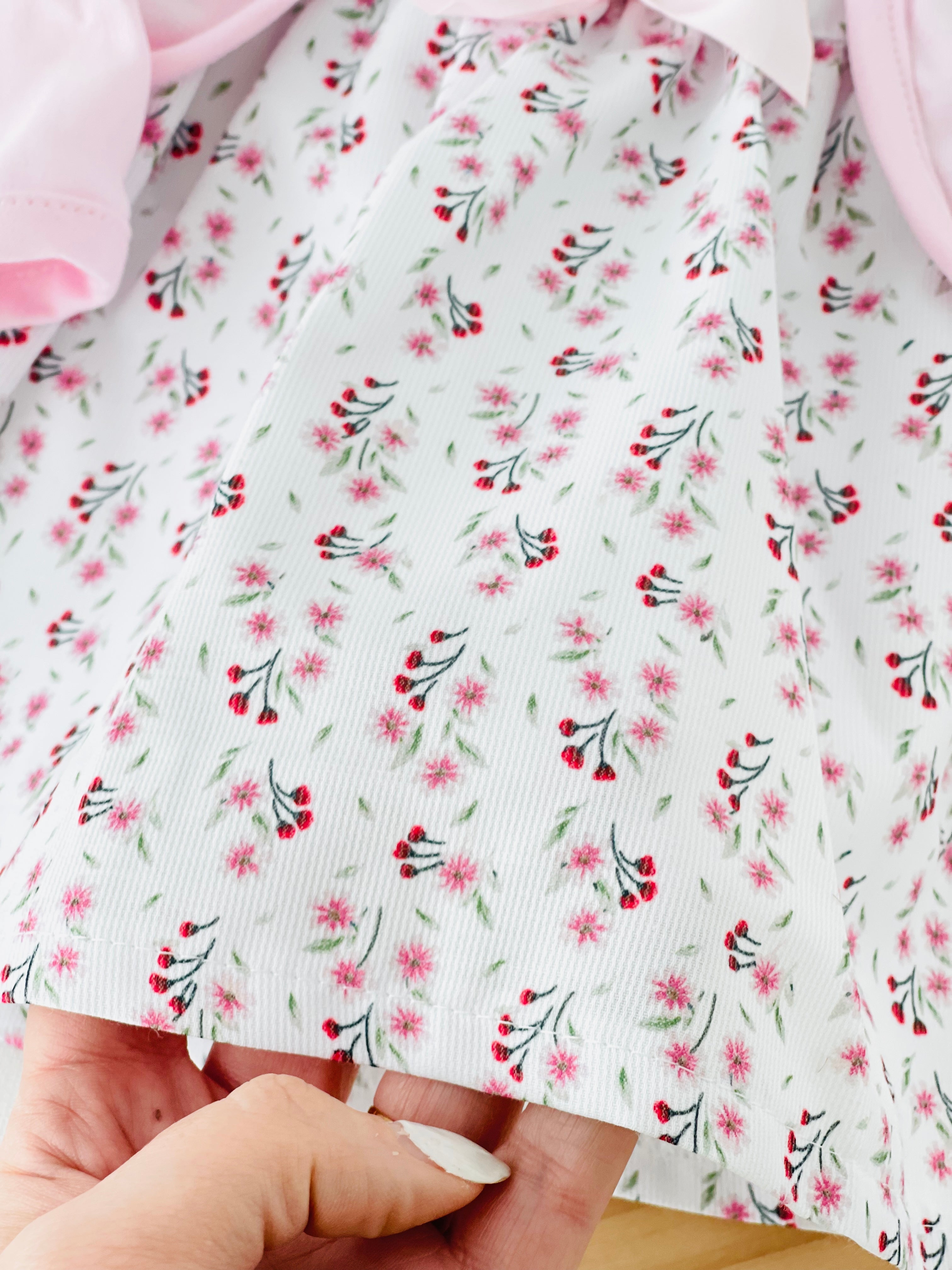 Conjunto algodão: casaco, vestido e camisola com golinha