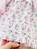 Conjunto: casaco, vestido e camisola com golinha