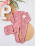 Saída de maternidade quadradinhos: Babygrow e touca