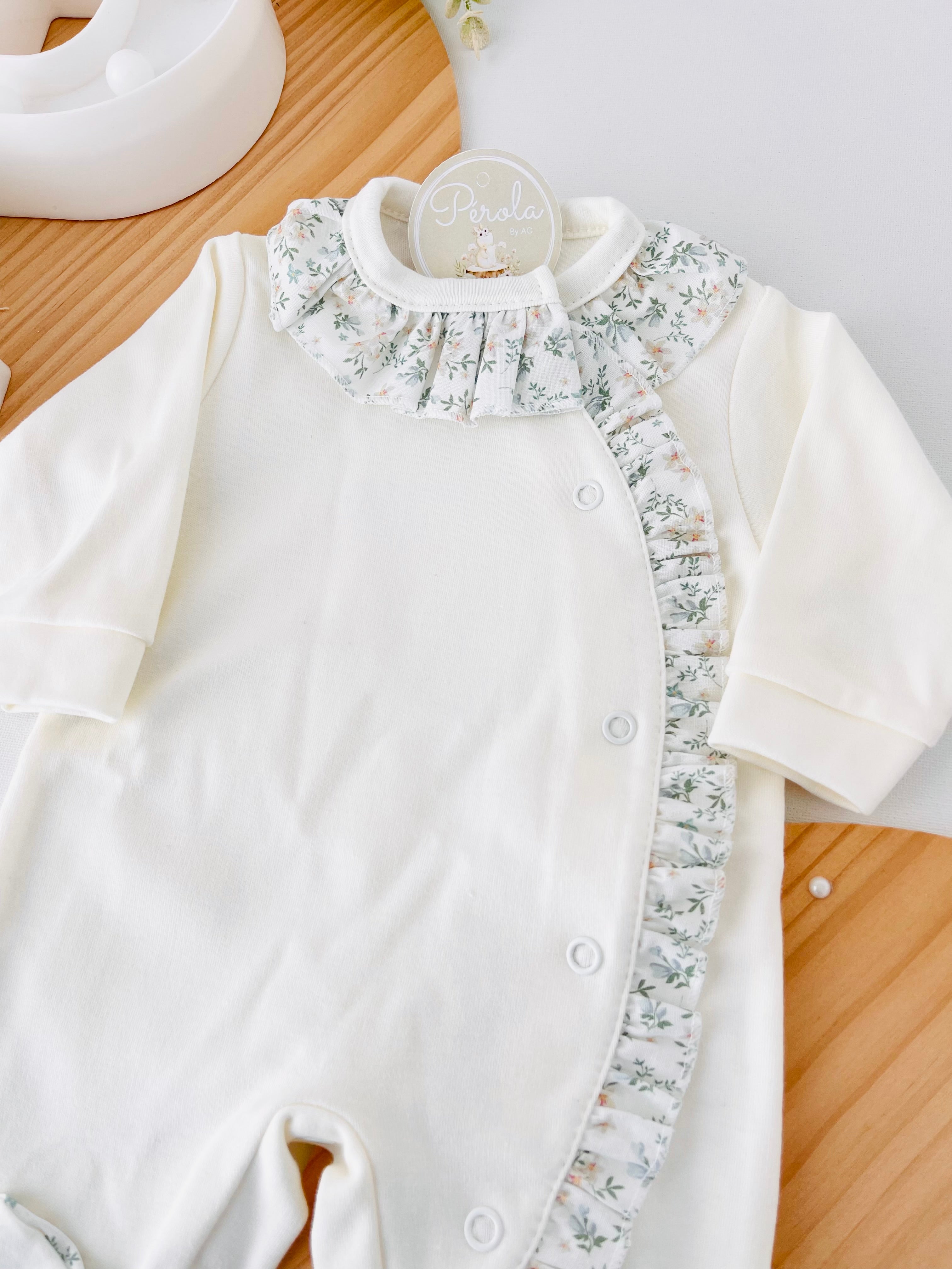 Babygrow tema flores em algodão