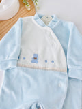 Babygrow azul em veludo